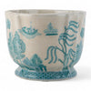 Danny's Fine Porcelain Home Decor Danny's Fine Porcelain Turquoise and White Willow Pattern Round Scallop Planter
