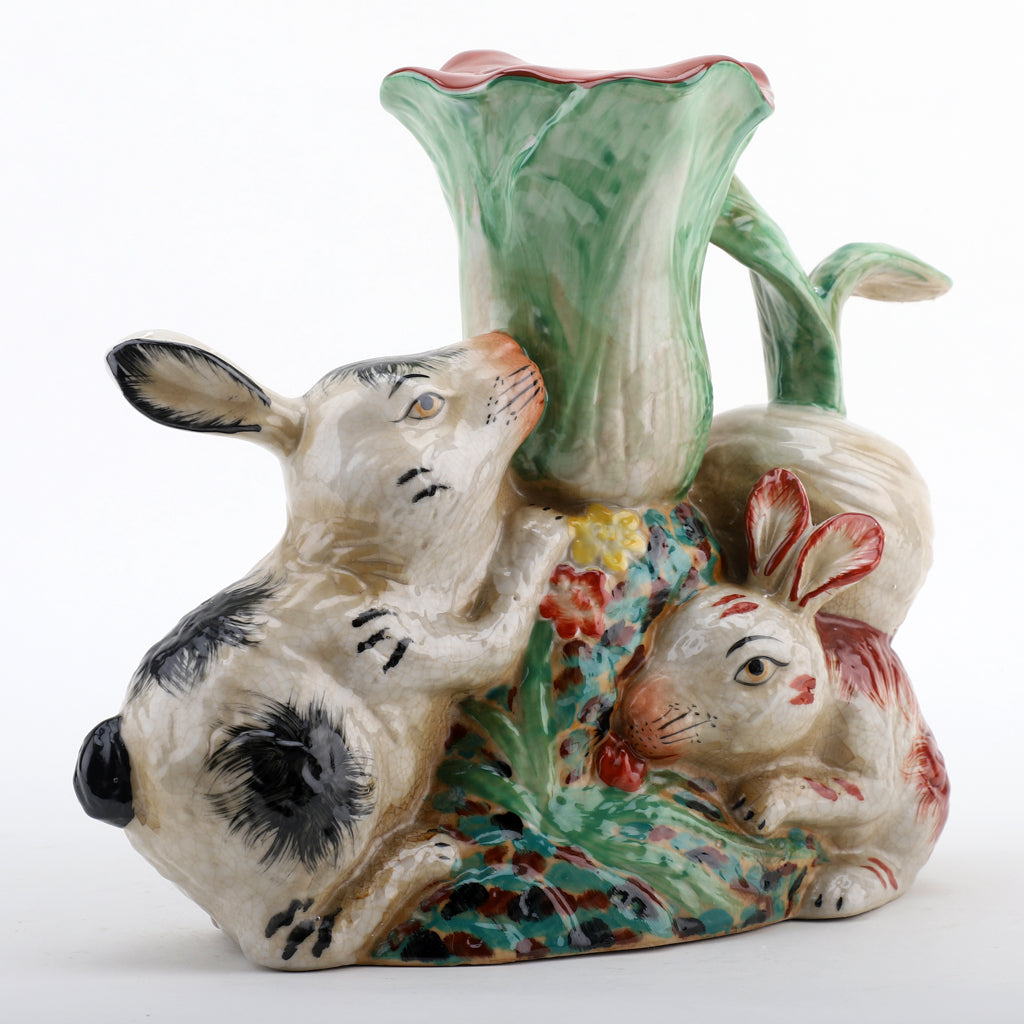 Danny's Fine Porcelain Home Decor Danny's Fine Porcelain Twin Bunny Carrot Vase