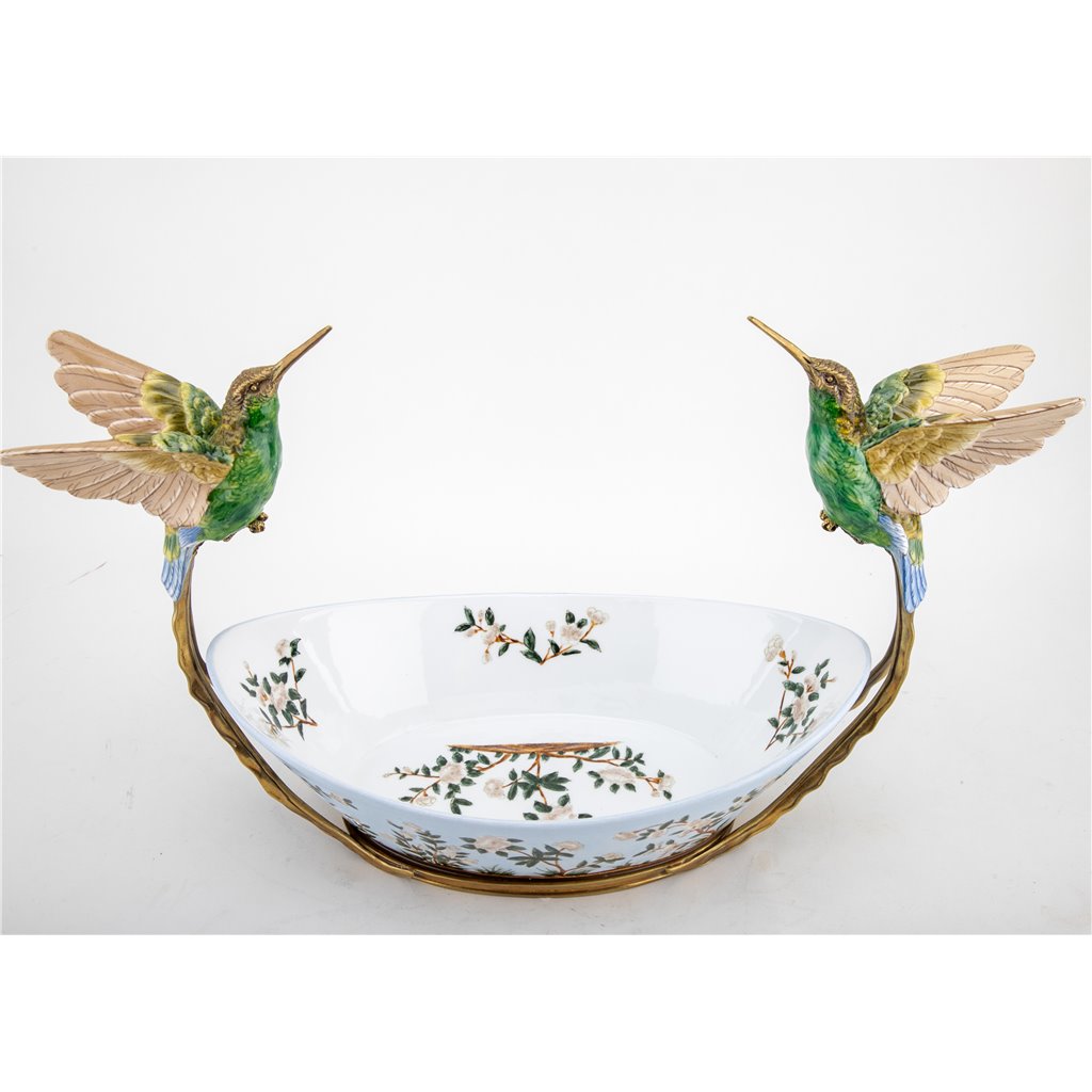 Danny's Fine Porcelain Home Decor Danny's Fine Porcelain Twin Hummingbird Basin - Singing Jasmine 61000