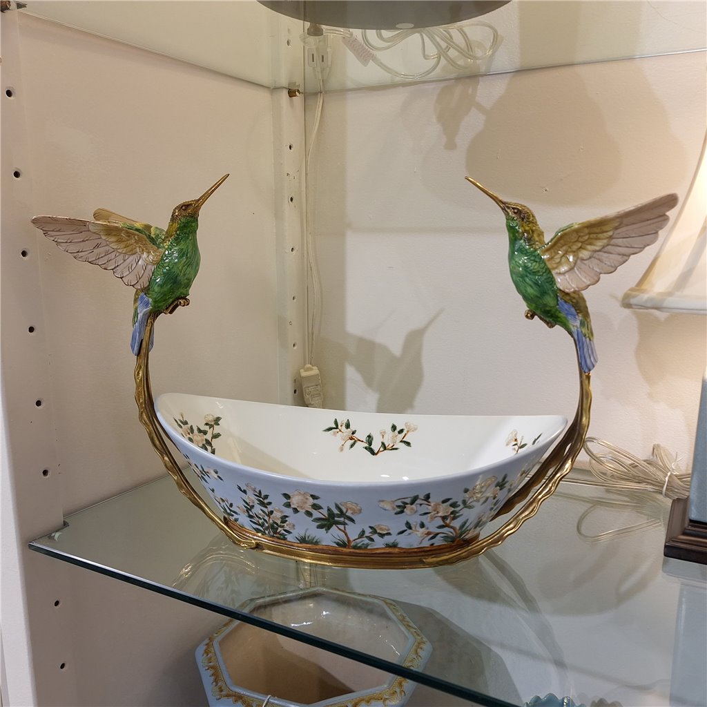 Danny's Fine Porcelain Home Decor Danny's Fine Porcelain Twin Hummingbird Basin - Singing Jasmine 61000