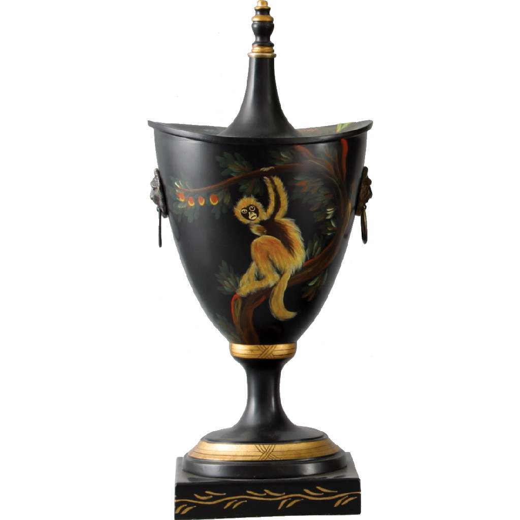 Danny's Fine Porcelain Home Decor Danny's Fine Porcelain Urn 16" Tole Std - Monkey "d"