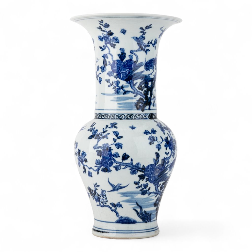 Danny's Fine Porcelain Home Decor Danny's Fine Porcelain Vase in Classic Blue & White. Features Hand-Painted Floral Branches