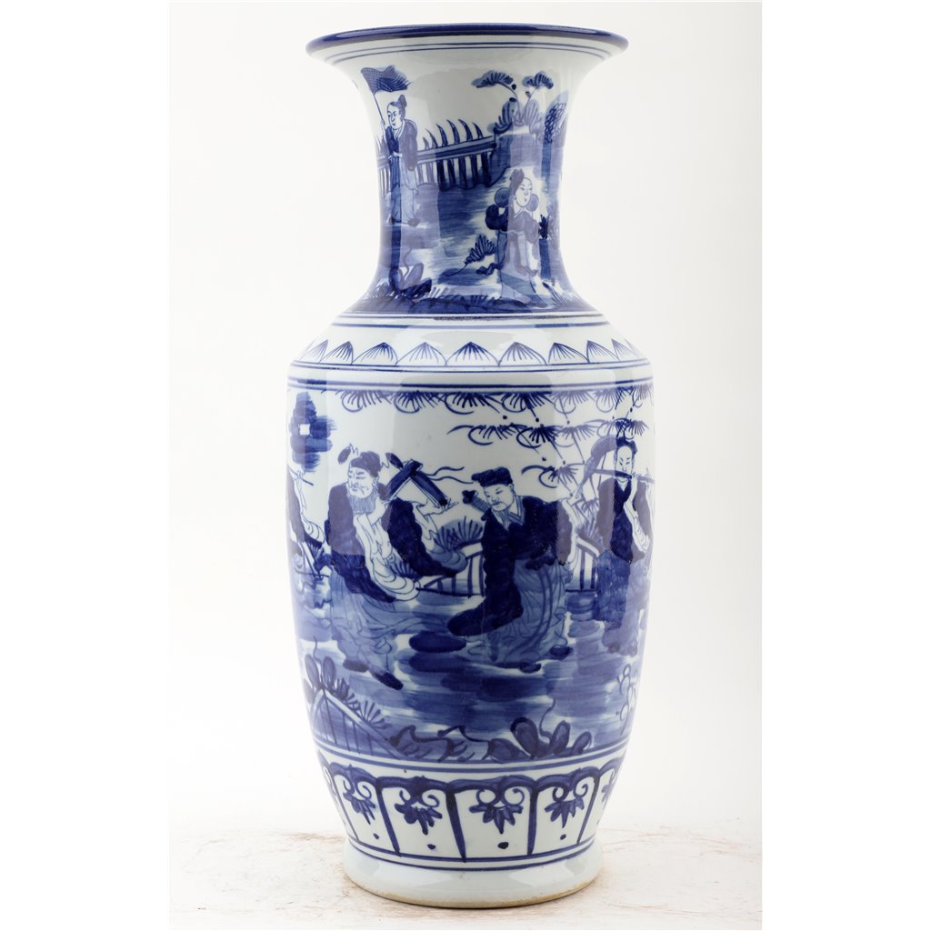 Danny's Fine Porcelain Home Decor Danny's Fine Porcelain Vase - People - Blue And White Classic 50882