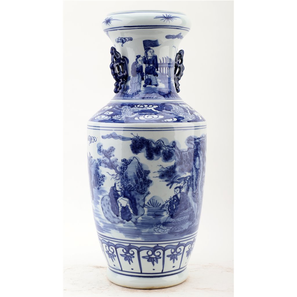 Danny's Fine Porcelain Home Decor Danny's Fine Porcelain Vase - People - Blue And White Classic 50883