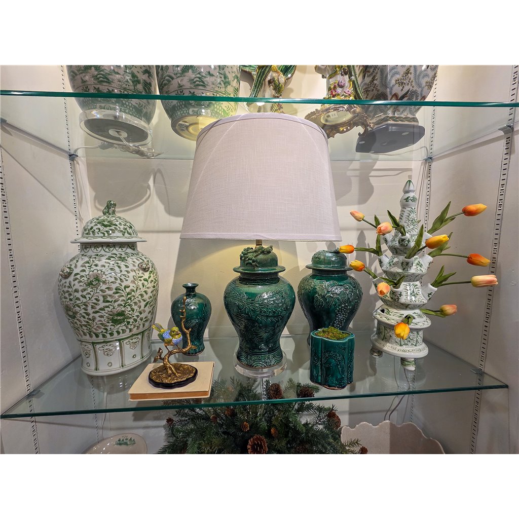 Danny's Fine Porcelain Home Decor Danny's Fine Porcelain Warrior Jar-Green Peony