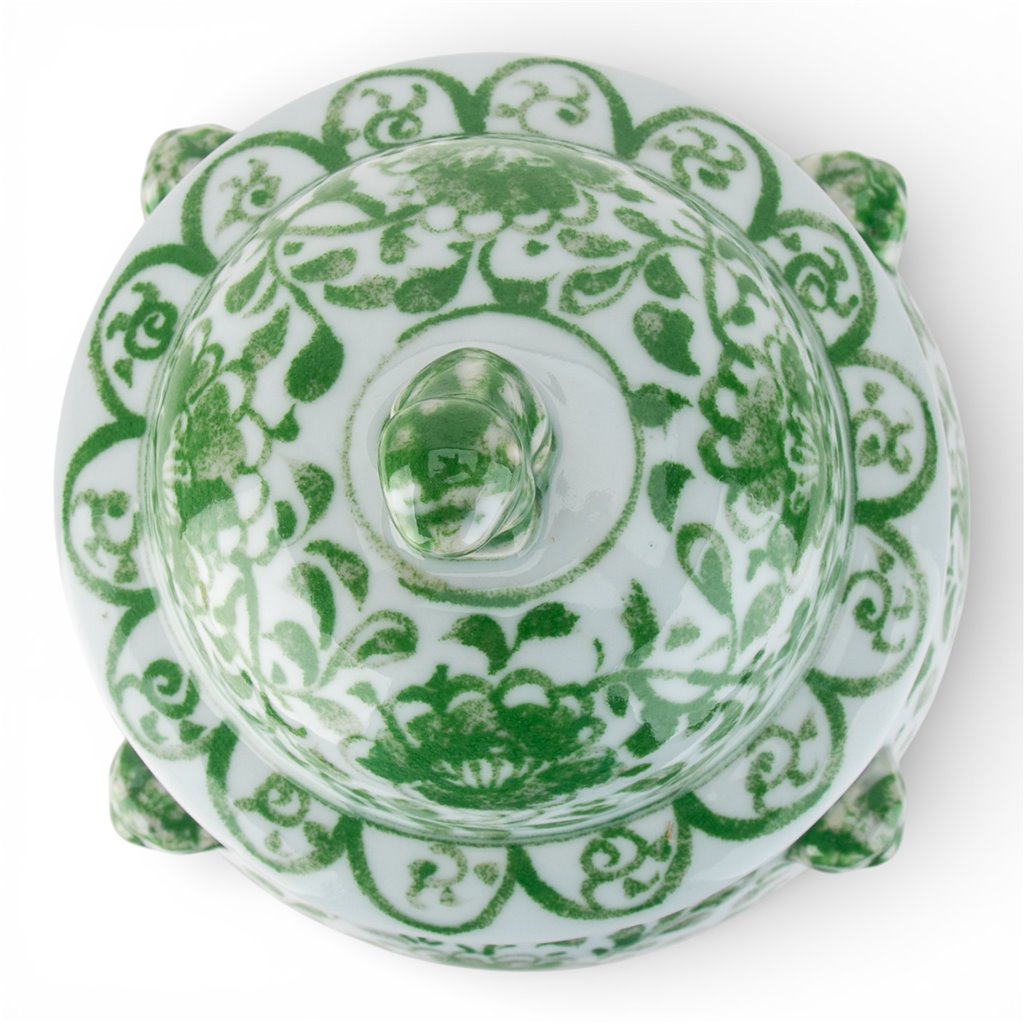 Danny's Fine Porcelain Home Decor Danny's Fine Porcelain Warrior Jar-Green Peony
