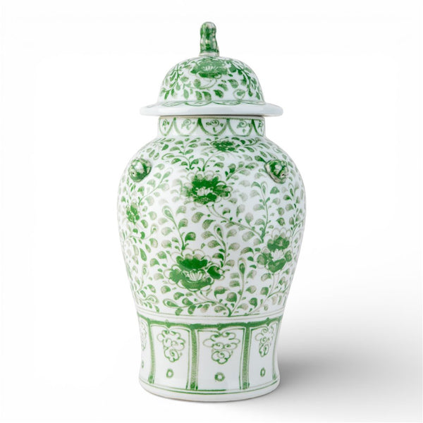 Danny's Fine Porcelain Home Decor Danny's Fine Porcelain Warrior Jar-Green Peony