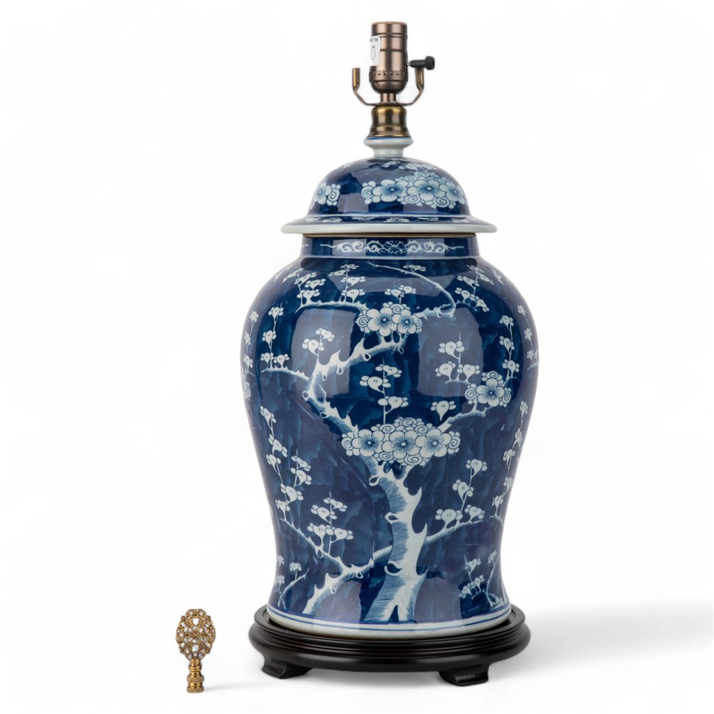 Danny's Fine Porcelain Home Decor Danny's Fine Porcelain Warrior Jar Lamp - Blue & White Plum Flower