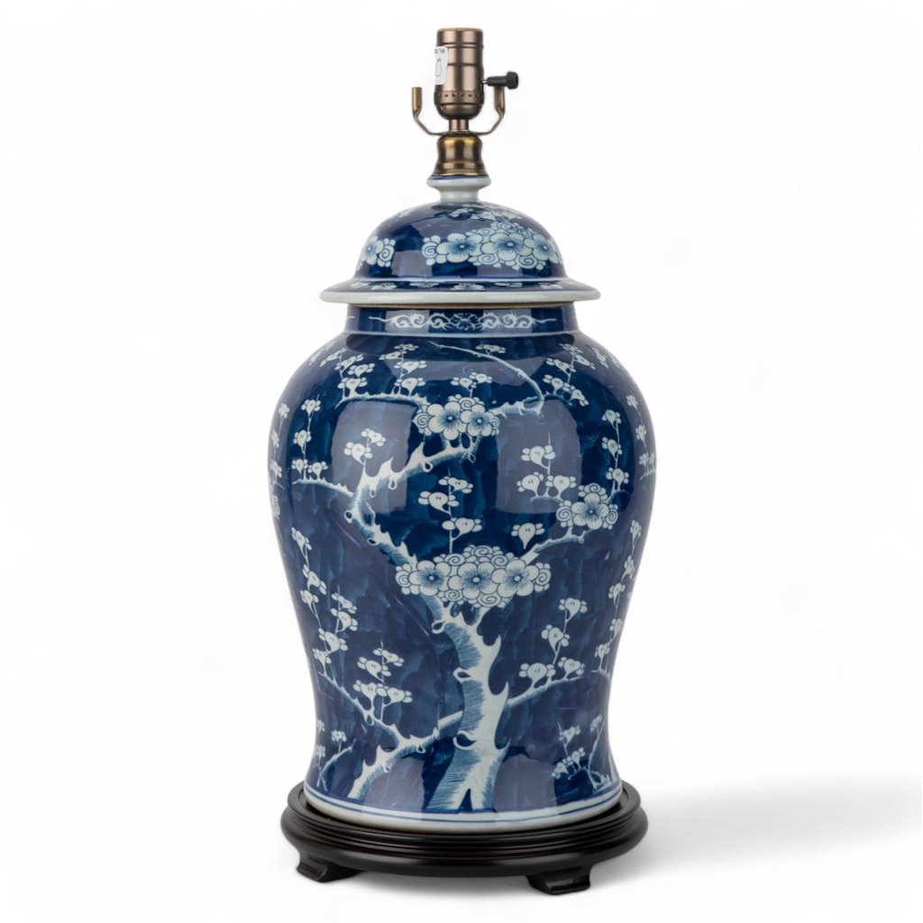 Danny's Fine Porcelain Home Decor Danny's Fine Porcelain Warrior Jar Lamp - Blue & White Plum Flower
