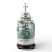 Danny's Fine Porcelain Home Decor Danny's Fine Porcelain Warrior Jar Lamp-Green Flower Birds[2-830-19]