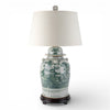 Danny's Fine Porcelain Home Decor Danny's Fine Porcelain Warrior Jar Lamp-Green Flower Birds[2-830-19]