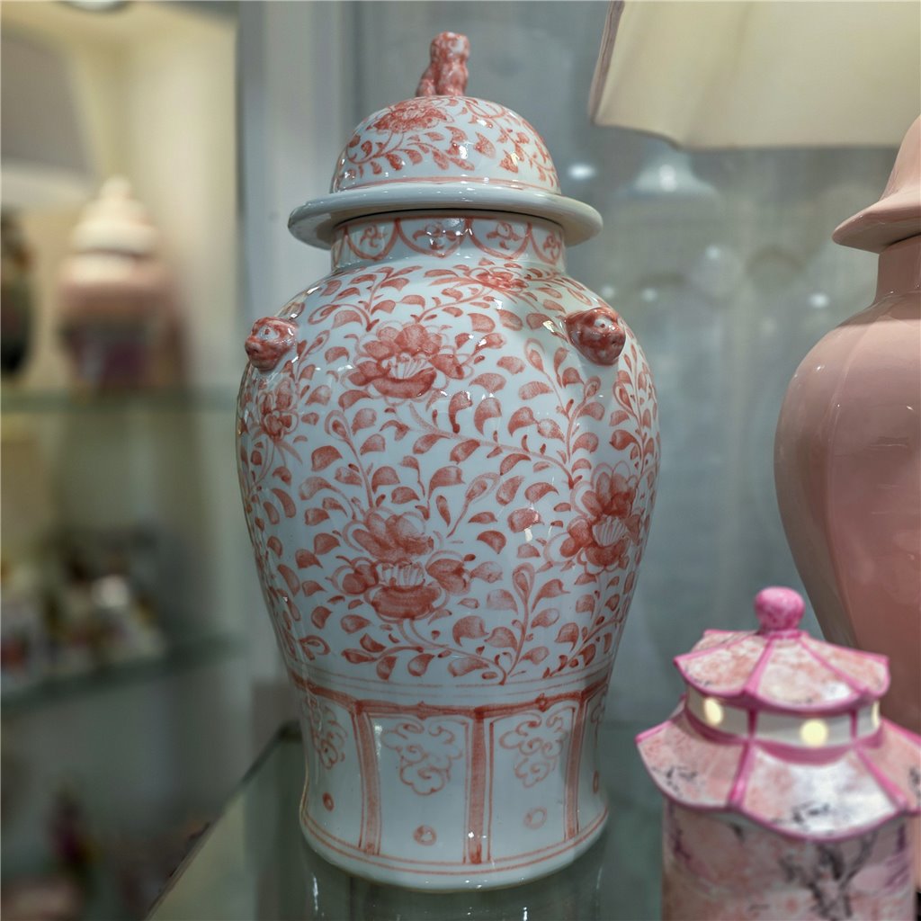 Danny's Fine Porcelain Home Decor Danny's Fine Porcelain Warrior Jar-Pink Peony