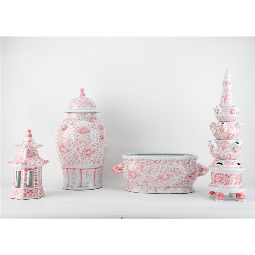 Danny's Fine Porcelain Home Decor Danny's Fine Porcelain Warrior Jar-Pink Peony