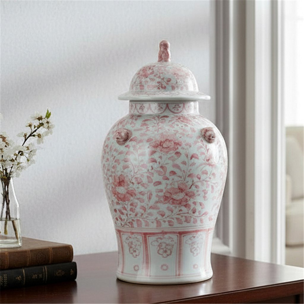 Danny's Fine Porcelain Home Decor Danny's Fine Porcelain Warrior Jar-Pink Peony