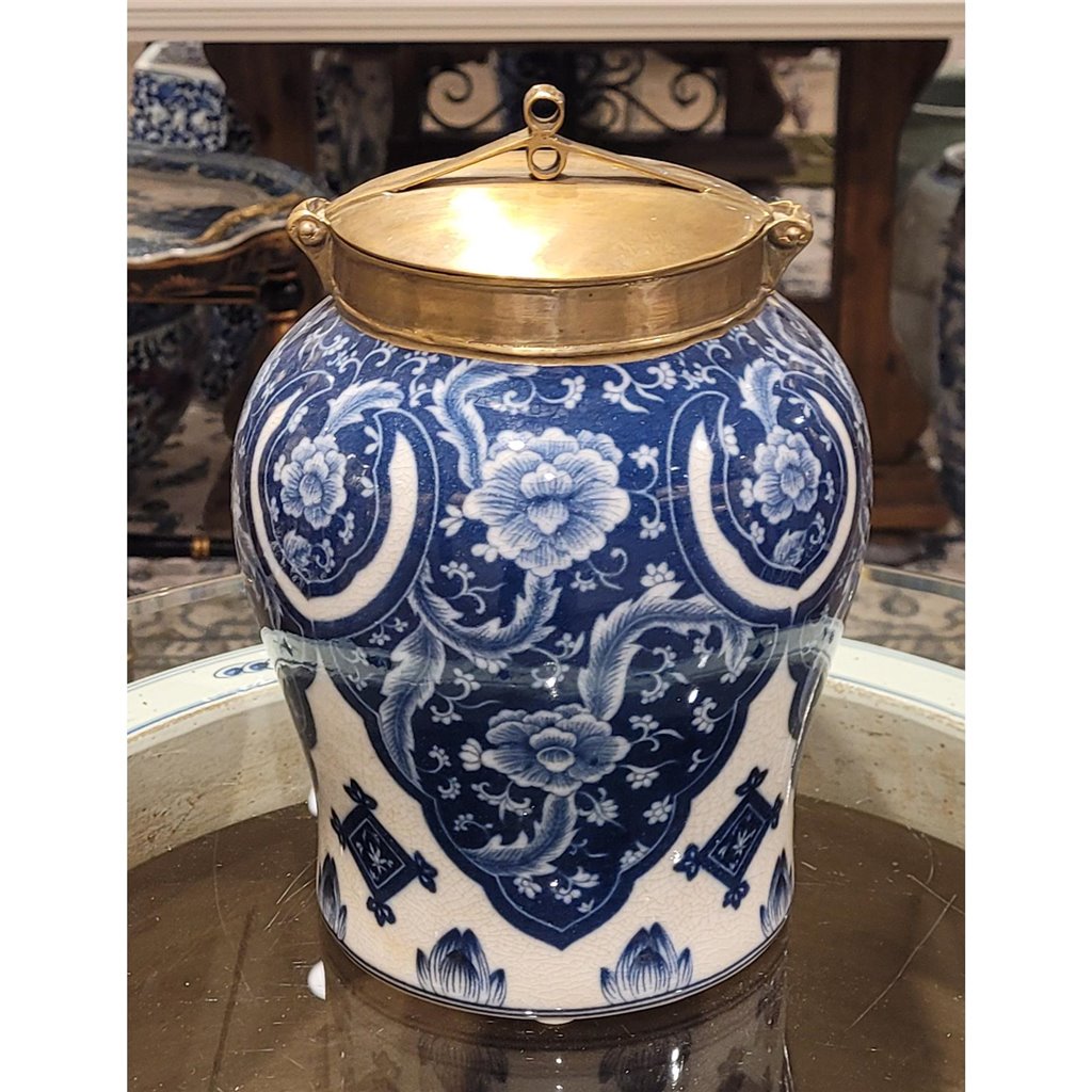 Danny's Fine Porcelain Home Decor Danny's Fine Porcelain Warrior Jar With Bronze Lid-Qipao (Small) 14087