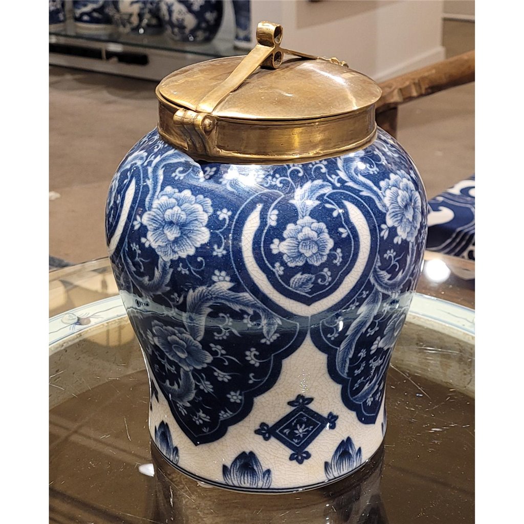 Danny's Fine Porcelain Home Decor Danny's Fine Porcelain Warrior Jar With Bronze Lid-Qipao (Small) 14087