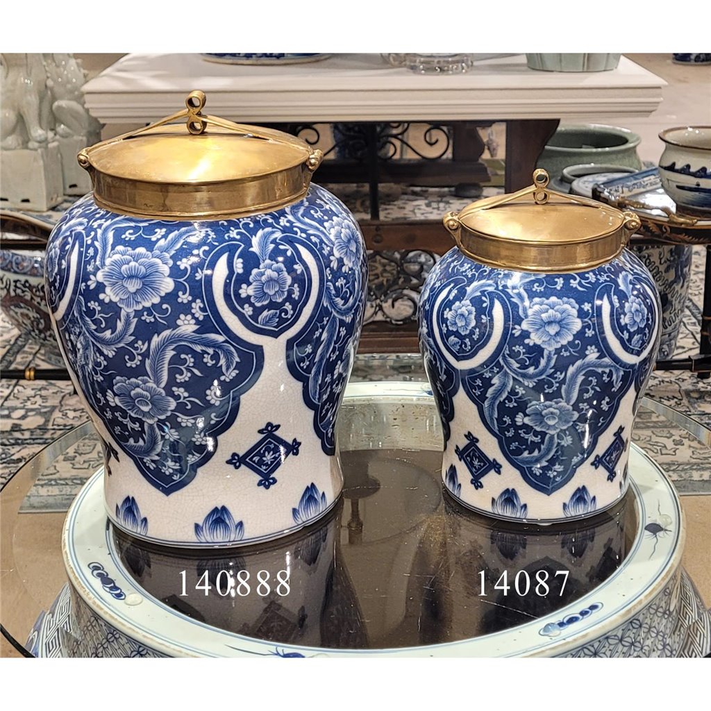 Danny's Fine Porcelain Home Decor Danny's Fine Porcelain Warrior Jar With Bronze Lid-Qipao (Small) 14087