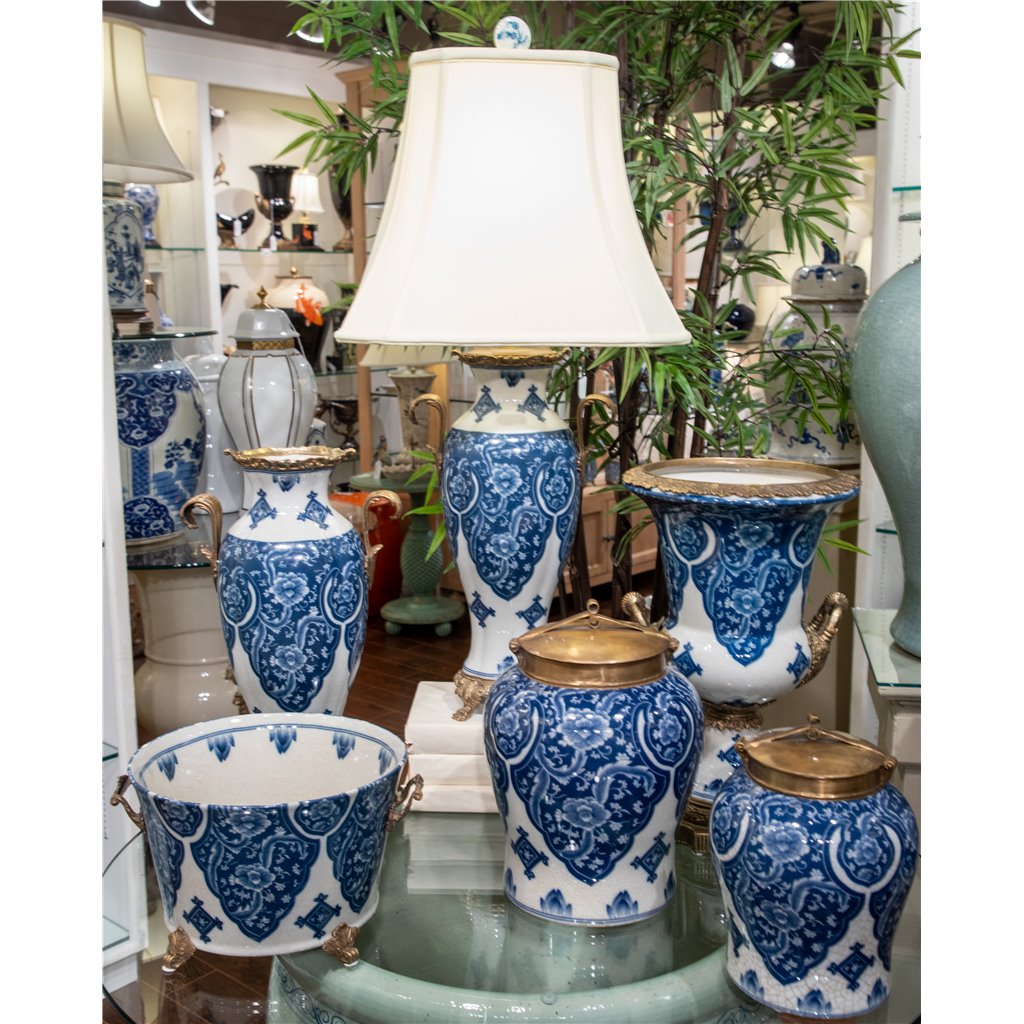 Danny's Fine Porcelain Home Decor Danny's Fine Porcelain Warrior Jar With Bronze Lid-Qipao (Small) 14087