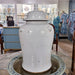 Danny's Fine Porcelain Home Decor Danny's Fine Porcelain White Antique Finish Foo Dogs Temple Jar