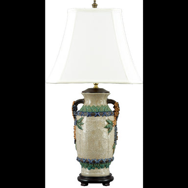 Danny's Fine Porcelain Lighting Danny's Fine Porcelain Wht Crackle Majolica Lamp PAV33