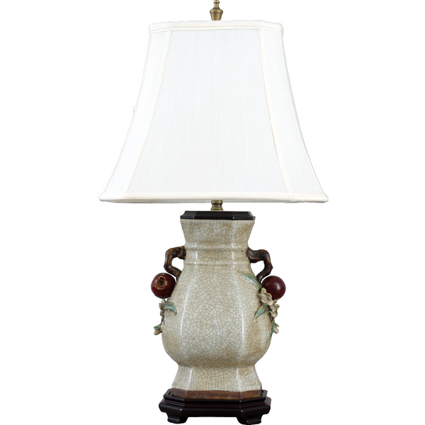 Danny's Fine Porcelain Lighting Danny's Fine Porcelain Wht Crackle Oct Vase Lamp PAV42W