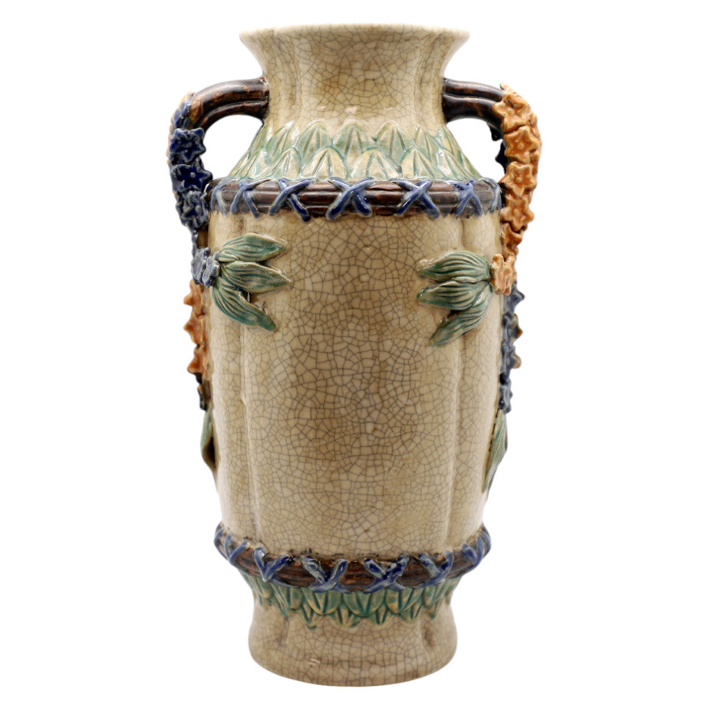 Danny's Fine Porcelain Home Decor Danny's Fine Porcelain Wht Crackle Vase W/ Handle