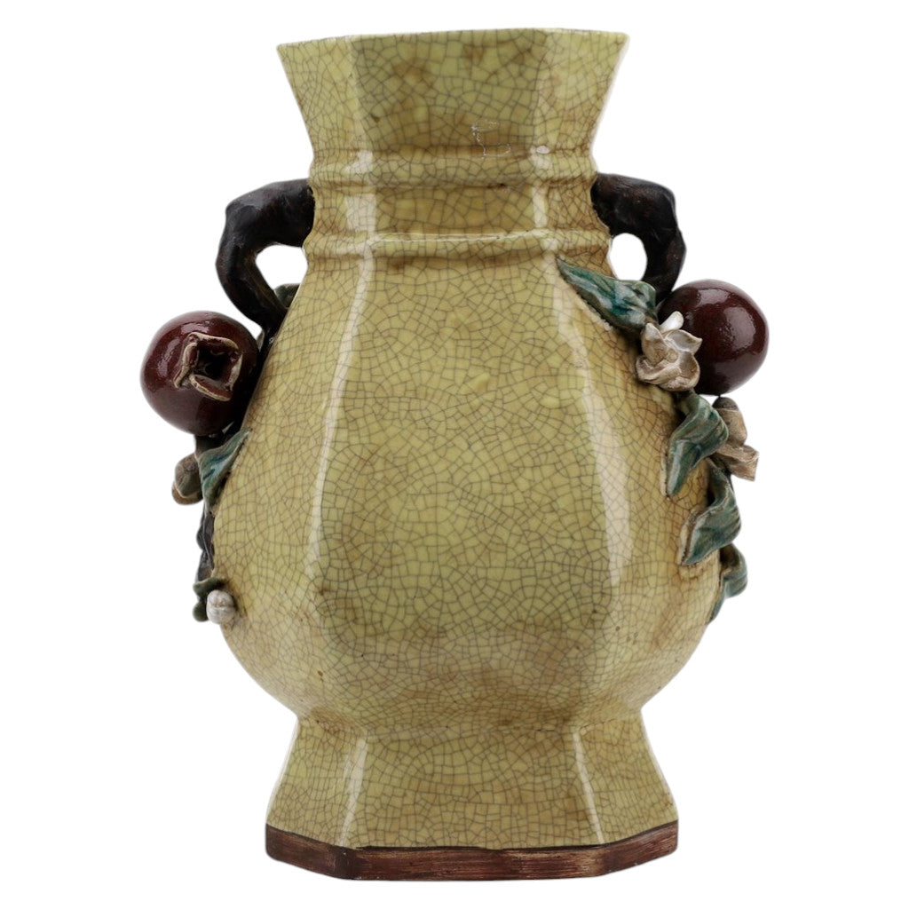 Danny's Fine Porcelain Home Decor Danny's Fine Porcelain Yellow Crackle Hex Vase