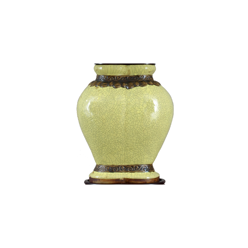 Danny's Fine Porcelain Home Decor Danny's Fine Porcelain Yellow Crackle Twin Vase