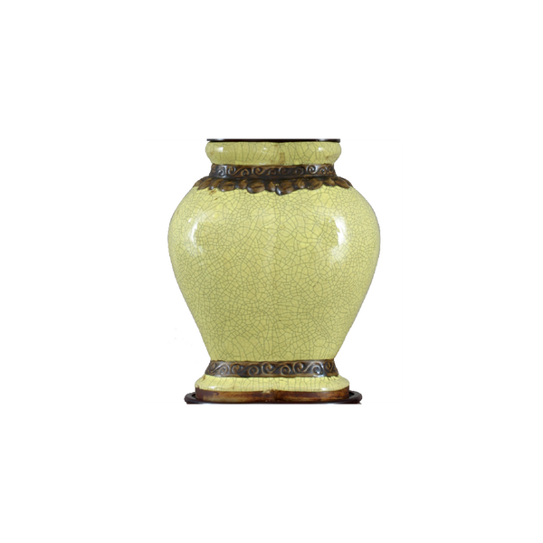 Danny's Fine Porcelain Home Decor Danny's Fine Porcelain Yellow Crackle Twin Vase
