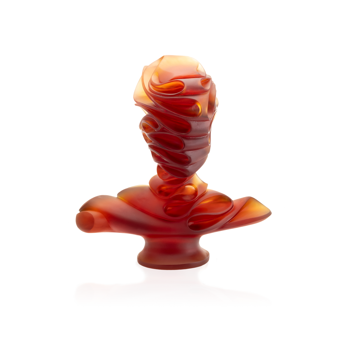 Daum Art Glass Daum Crystal Amber Masque de verre by Jean Faucher