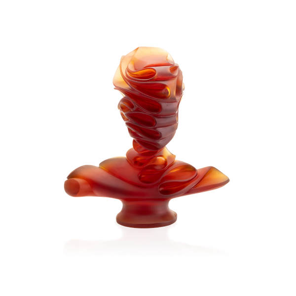Daum Art Glass Daum Crystal Amber Masque de verre by Jean Faucher