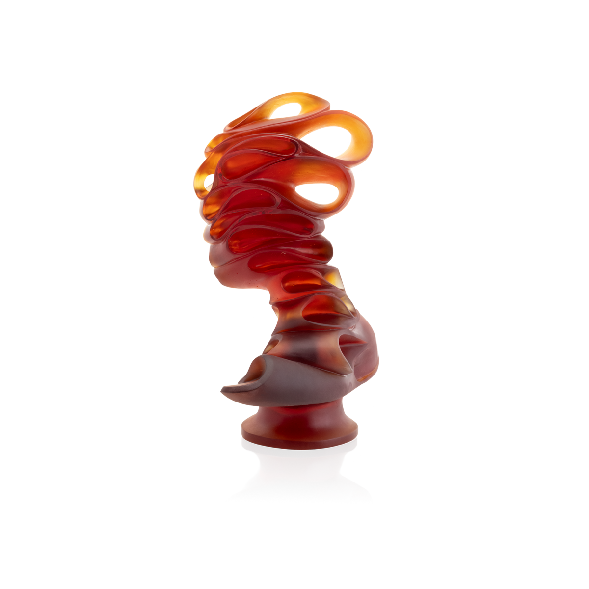 Daum Art Glass Daum Crystal Amber Masque de verre by Jean Faucher