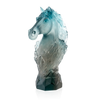 Daum Art Glass Daum Crystal Cavalcade Blue-Grey Chess Knight