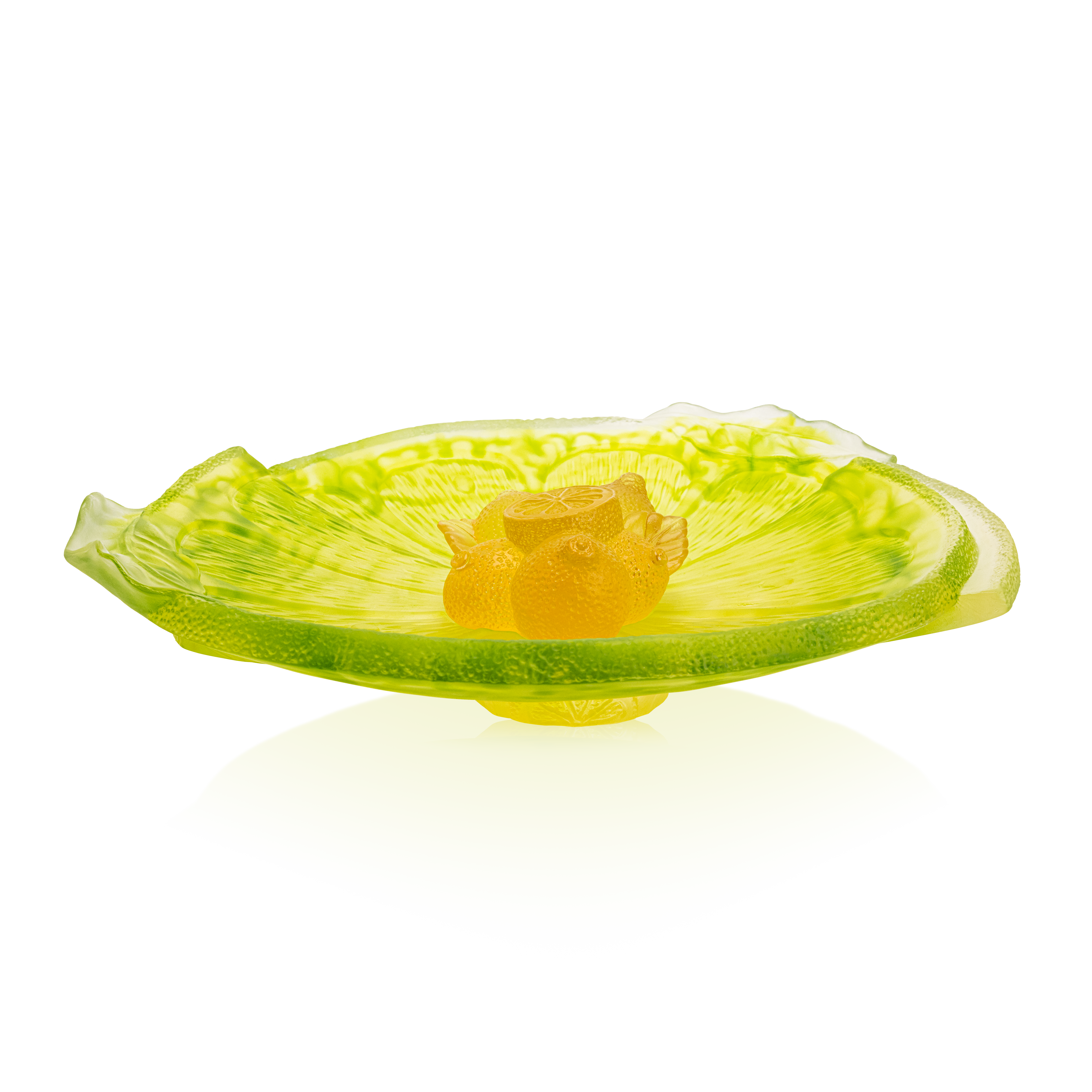 Daum Art Glass Daum Crystal Citrus Footed Bowl