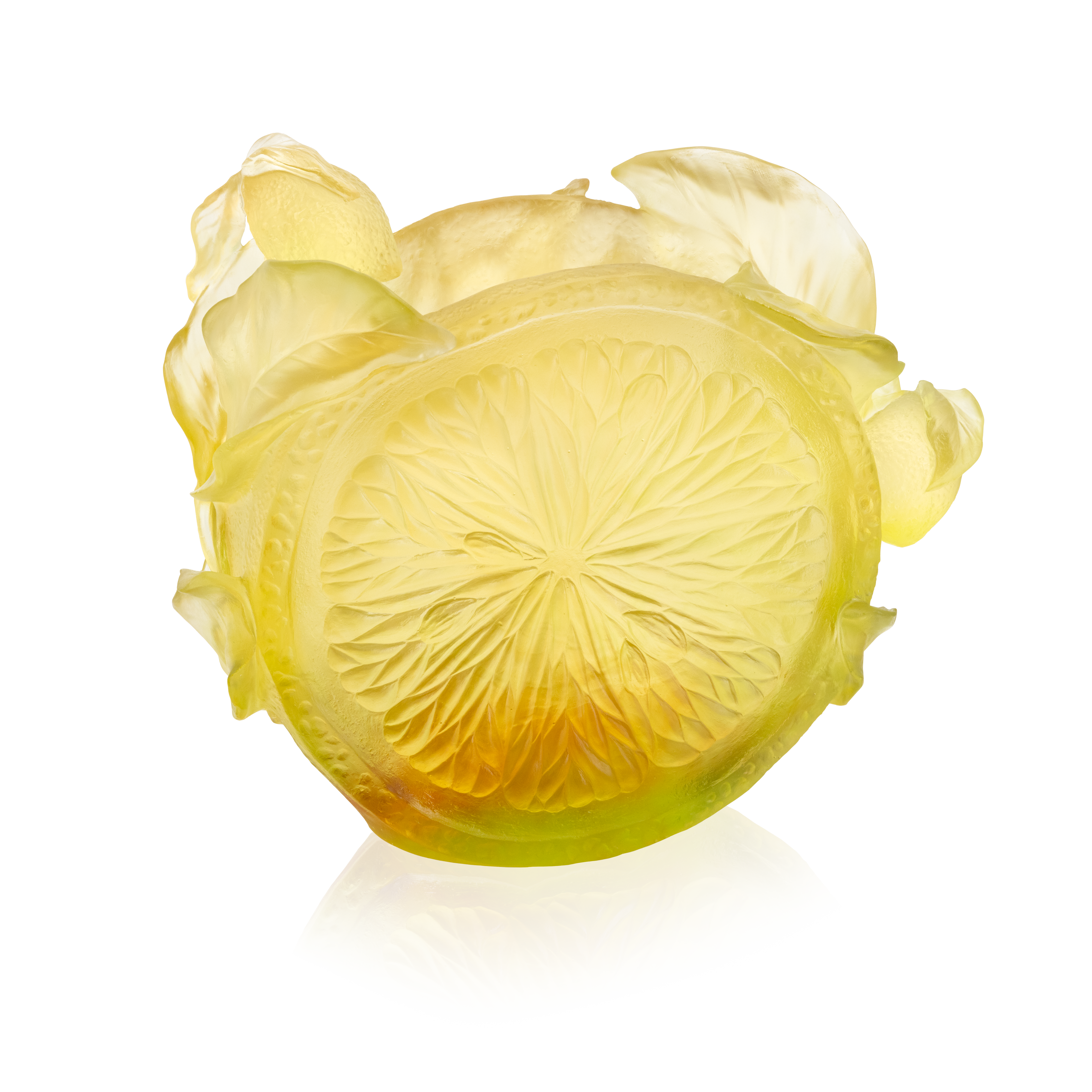 Daum Art Glass Daum Crystal Citrus Large Vase
