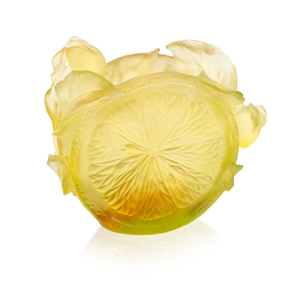 Daum Art Glass Daum Crystal Citrus Large Vase
