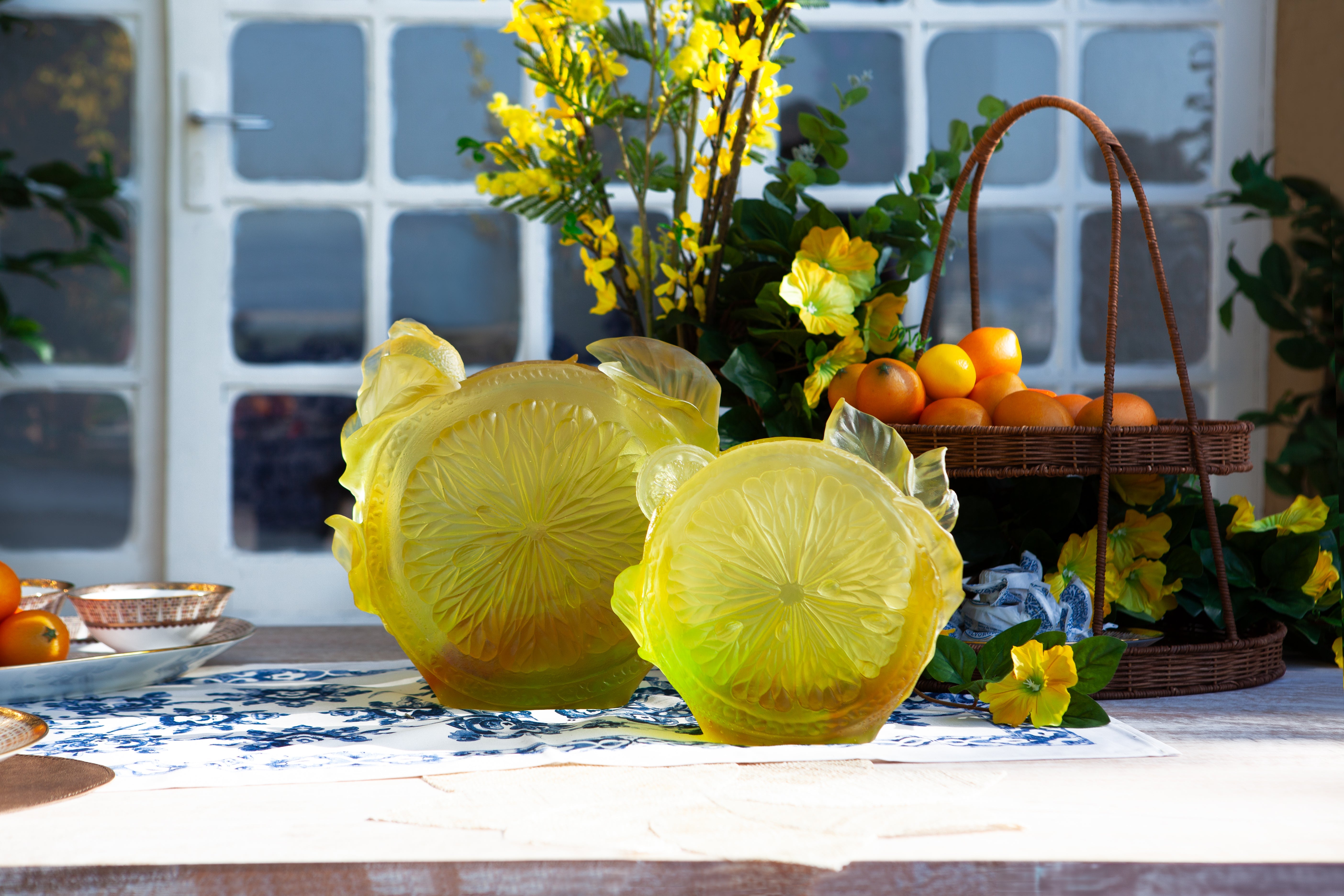 Daum Art Glass Daum Crystal Citrus Large Vase
