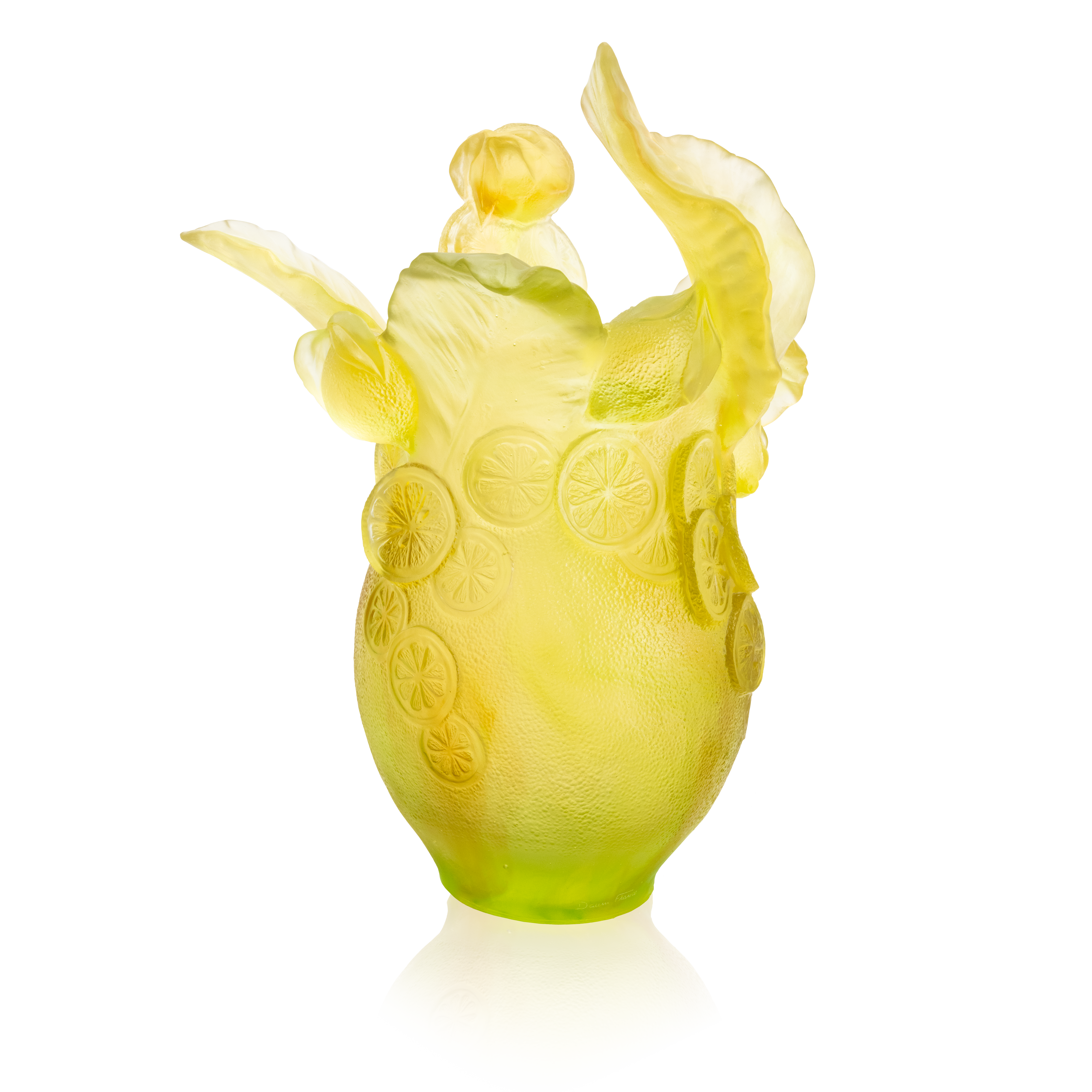 Daum Art Glass Daum Crystal Citrus Magnum Vase