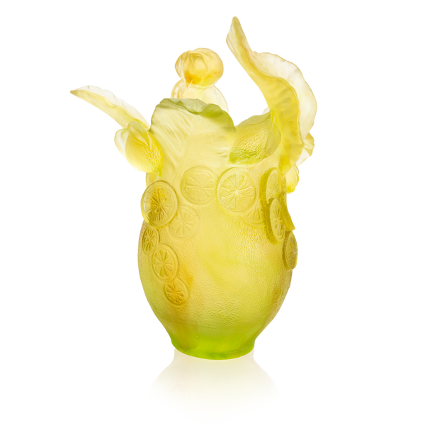 Daum Art Glass Daum Crystal Citrus Magnum Vase