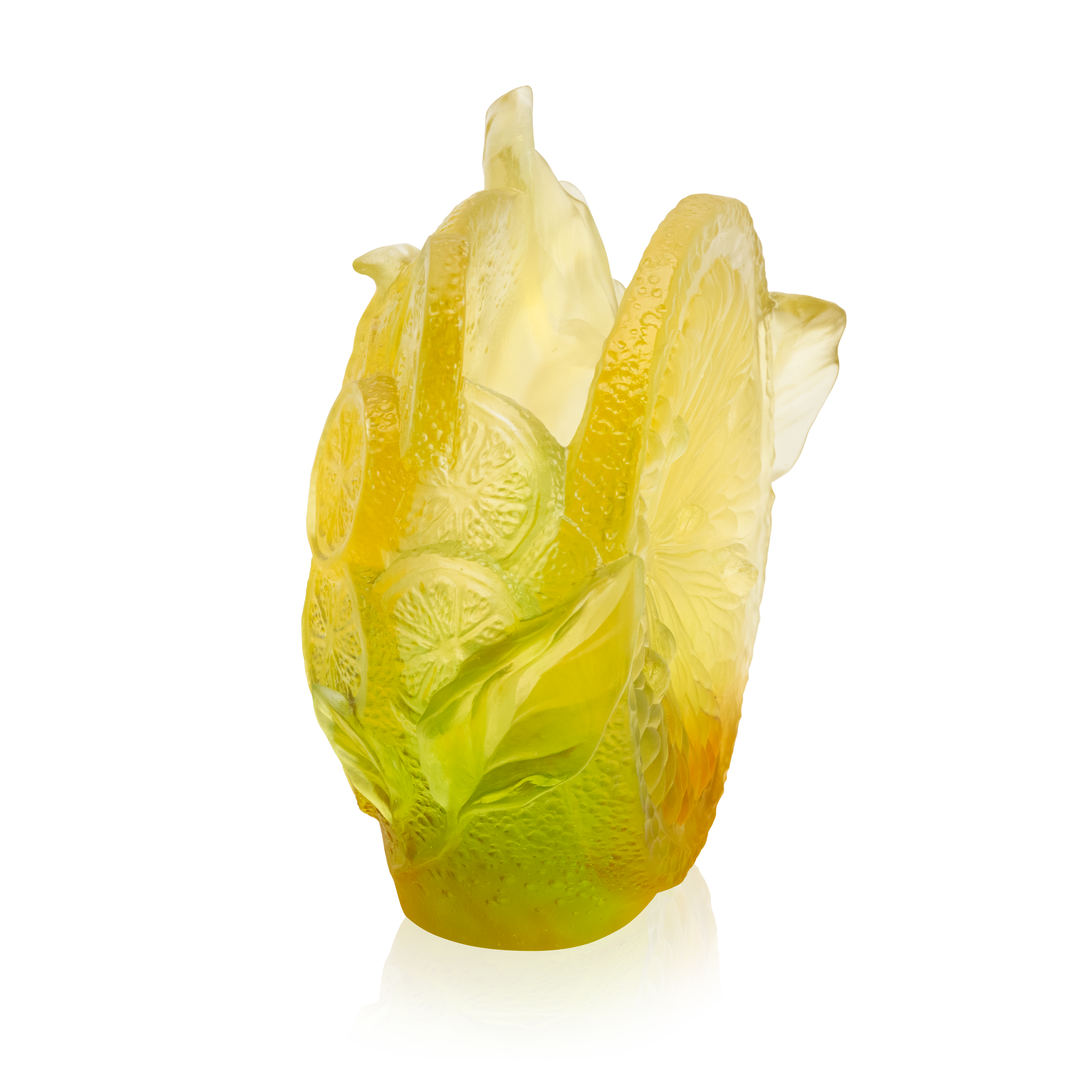 Daum Art Glass Daum Crystal Citrus Medium Vase