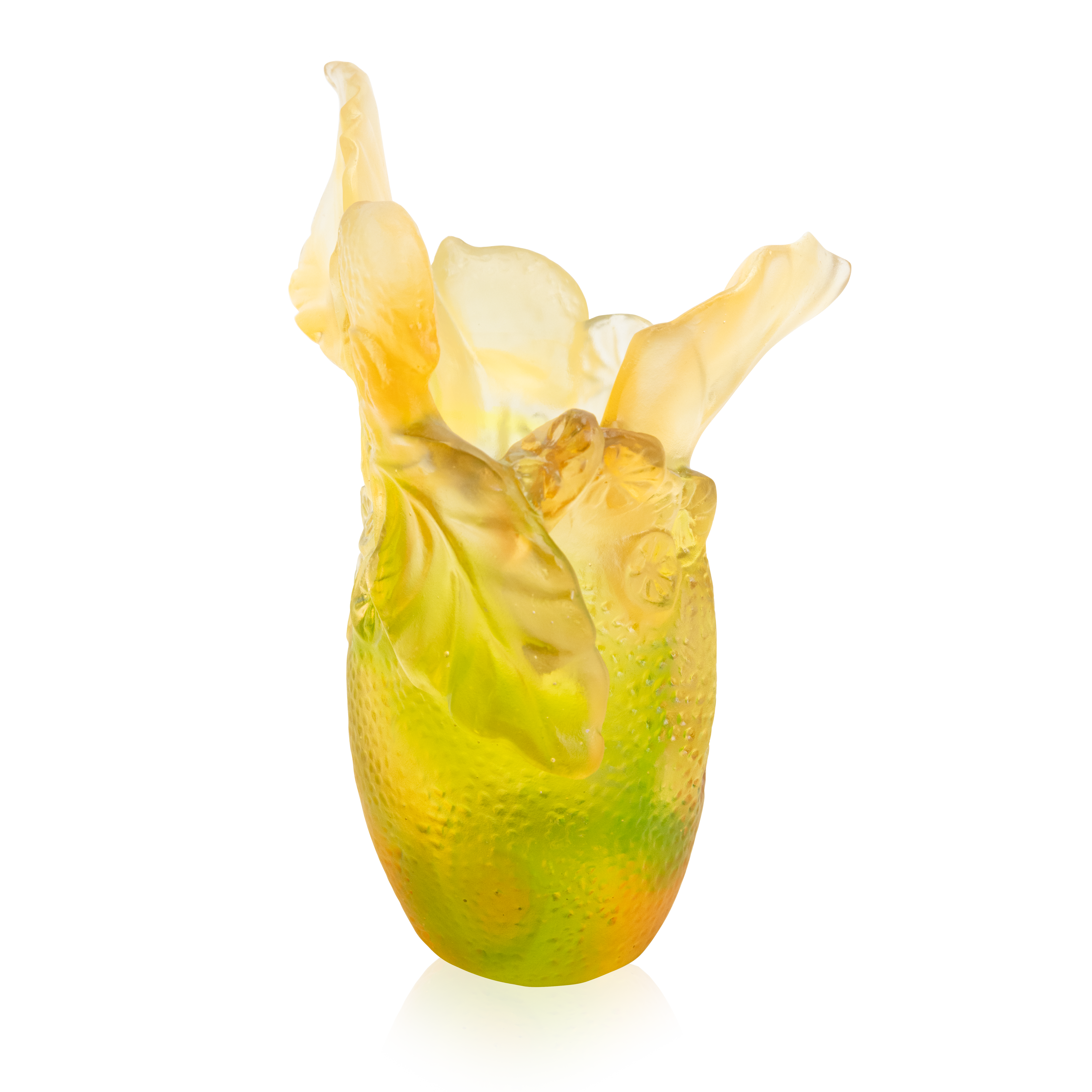 Daum Art Glass Daum Crystal Citrus Small Vase
