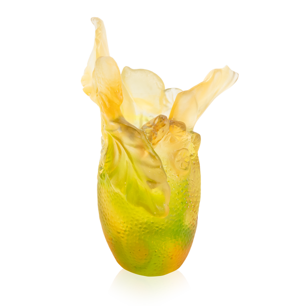 Daum Art Glass Daum Crystal Citrus Small Vase