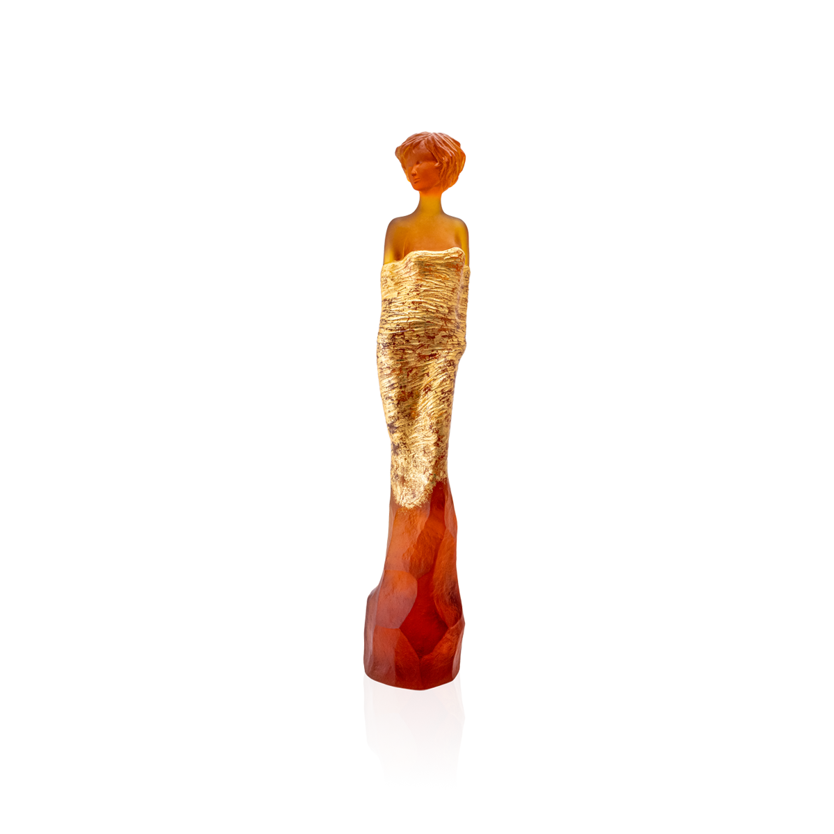 Daum Art Glass Daum Crystal Galatea Amber & Gold by JP Richard