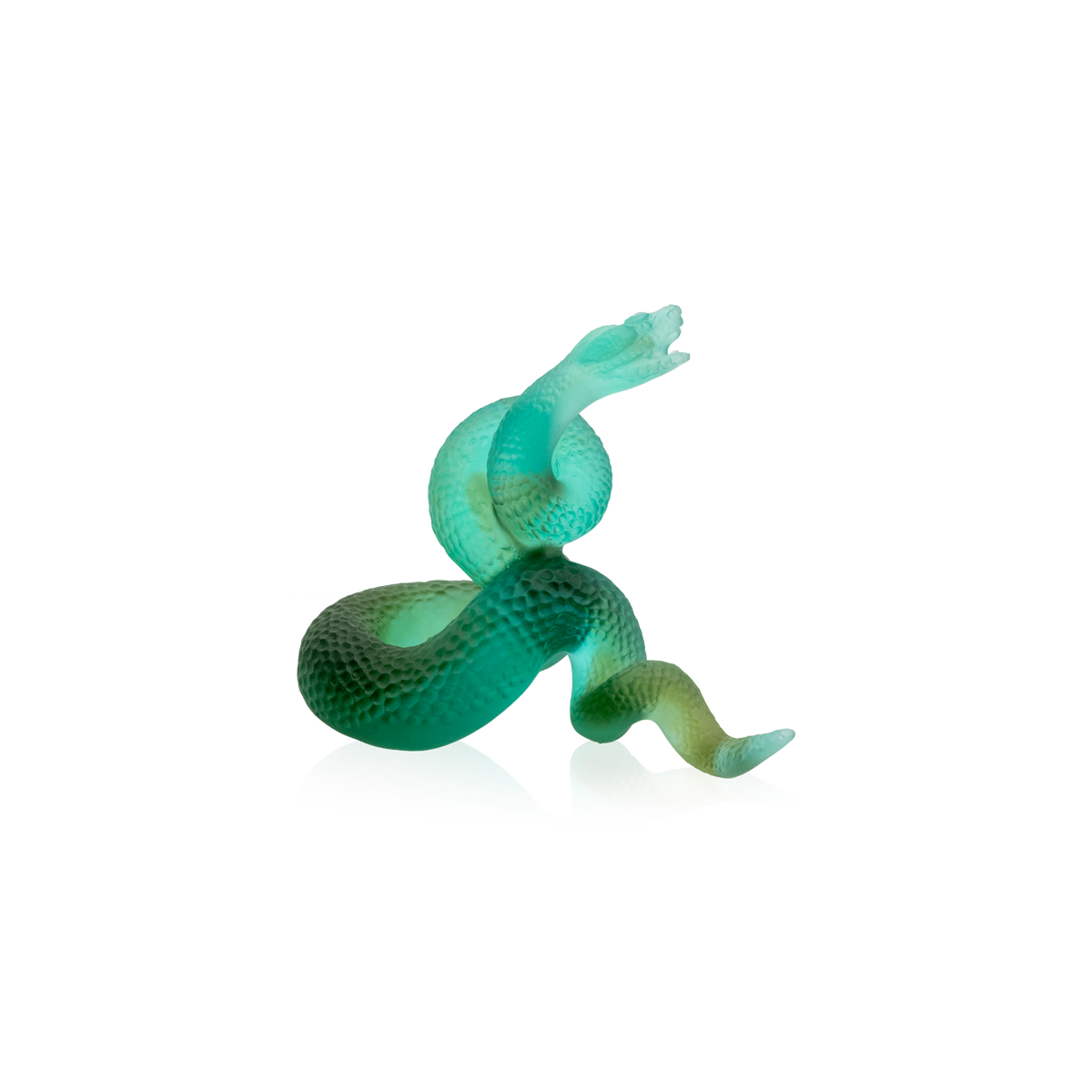 Daum Art Glass Daum Crystal Green Snake