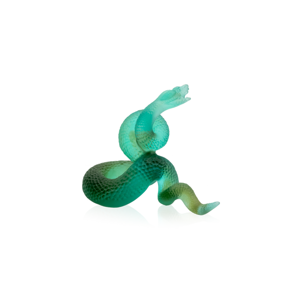 Daum Art Glass Daum Crystal Green Snake