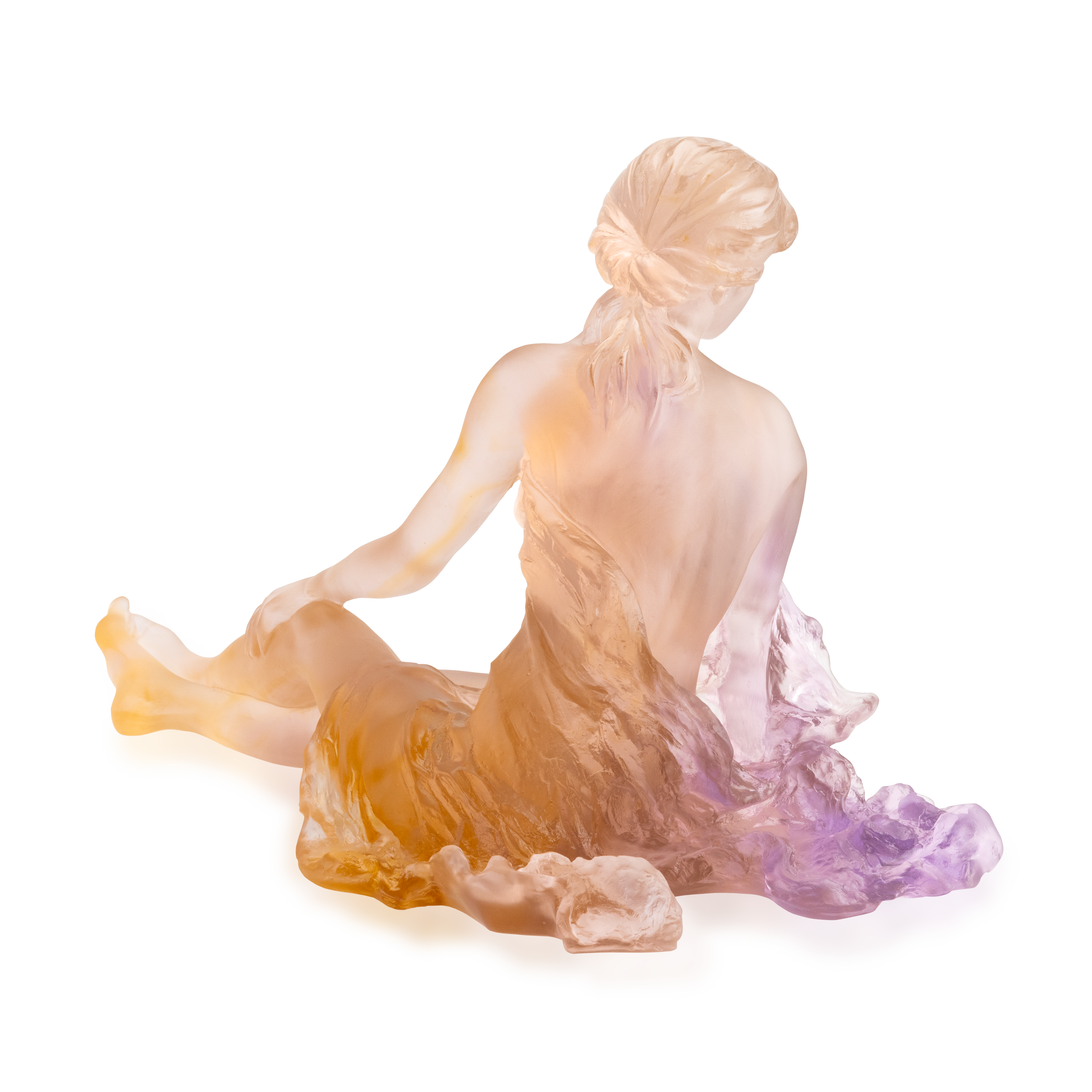 Daum Art Glass Daum Crystal Luo Li Rong - Amber Pink Vent Léger