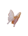 Daum Art Glass Daum Crystal Pink & Amber Yellow Butterfly