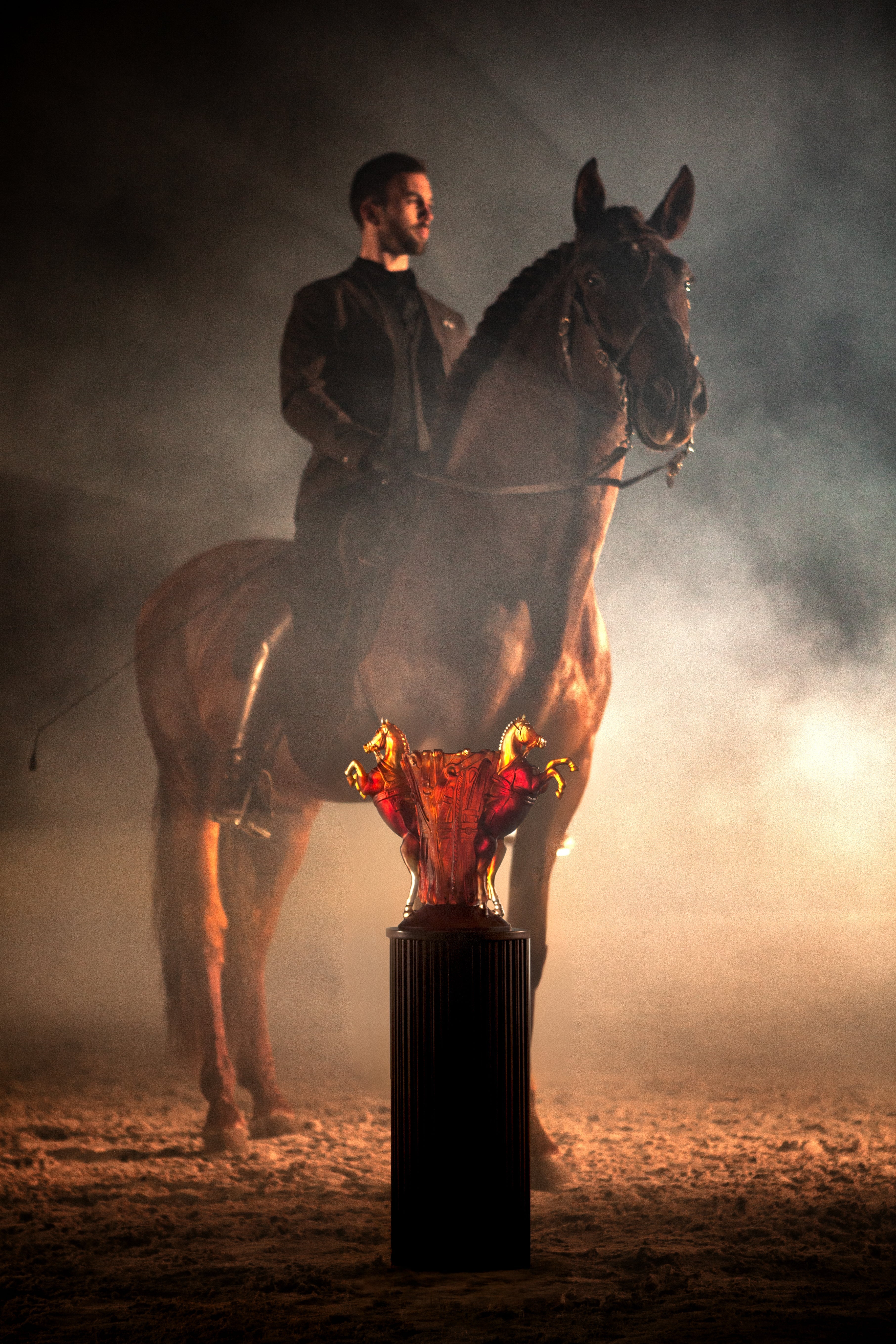 Daum Art Glass Daum Crystal Rêve Equestre Large Vase