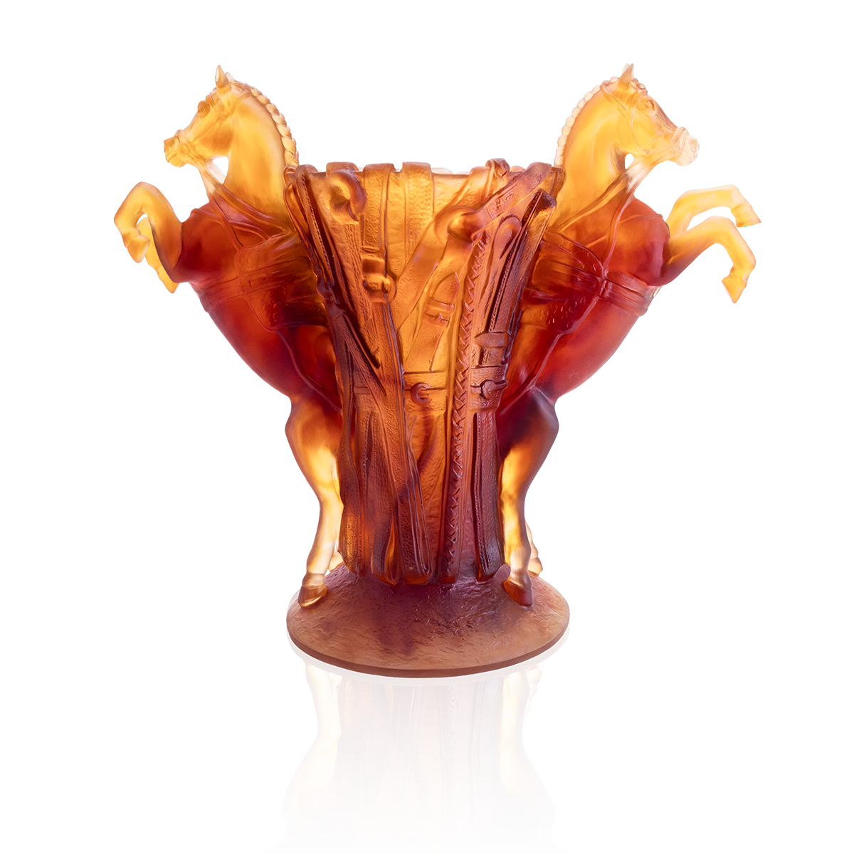 Daum Art Glass Daum Crystal Rêve Equestre Large Vase