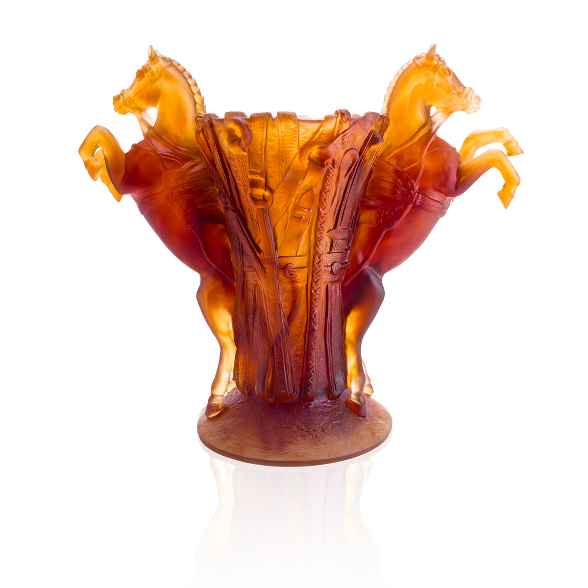 Daum Art Glass Daum Crystal Rêve Equestre Large Vase